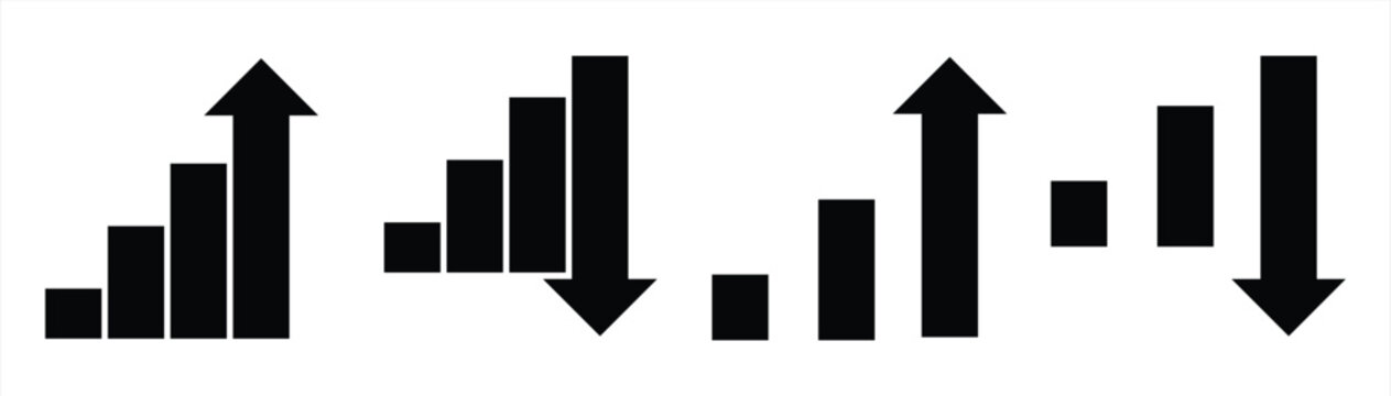 bar graph icon. increase and decrease icon vector illustration