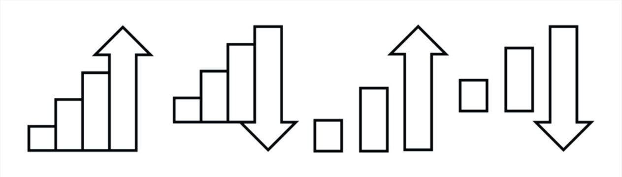 bar graph icon. increase and decrease icon vector illustration
