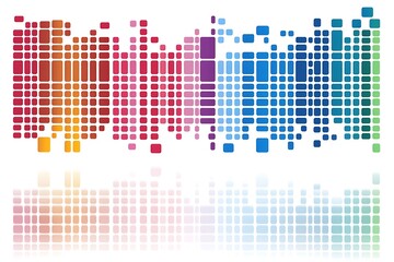 Colorful Pixelated Spectrum Graphic.