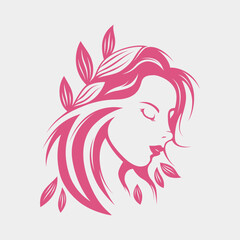 beauty salon vector woman logo