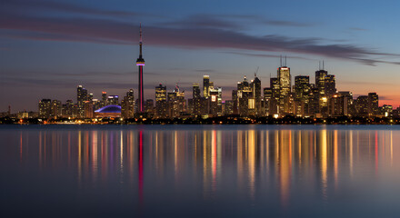 Fototapeta premium City Skyline Sunset Reflection