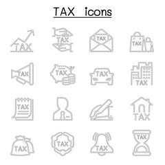 TAX icon set in thin line style