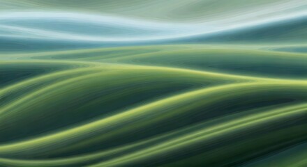  A soft green and blue watercolor texture reminiscent of rolling hills or mountains in the distance, Ai Generated