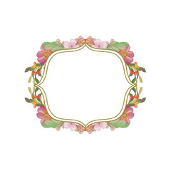 frame with flowers and leaves