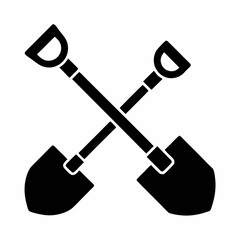 Minimalist Shovel vector Icons Set.