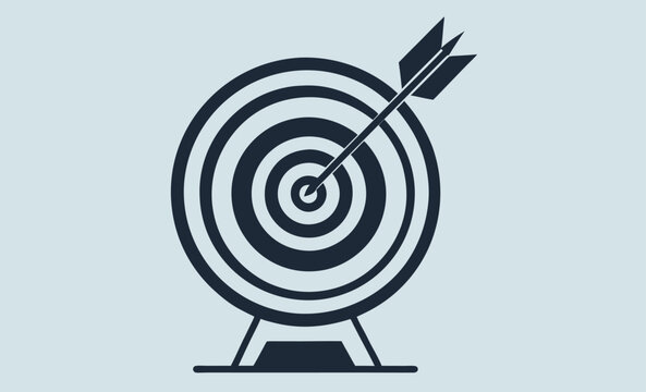recommend clip art: Target with arrow silhouette, bullseye vector icon illustration