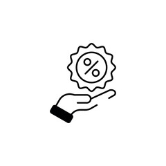 Discount icon design with white background stock illustration