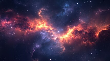 Obraz premium Space dust shimmers like a celestial dance in a deep universe setting