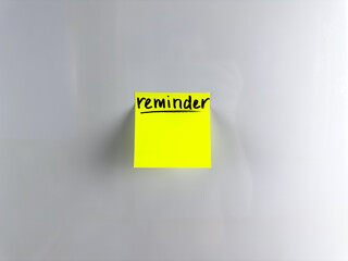 Reminder concept. Write down important information on sticky note. Bright paper with marker writing for memorization. Staff to write down important information