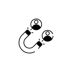 Magnet Users icon design with white background stock illustration