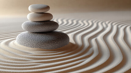 Zen Garden Stones and Sand,  Serenity and Balance