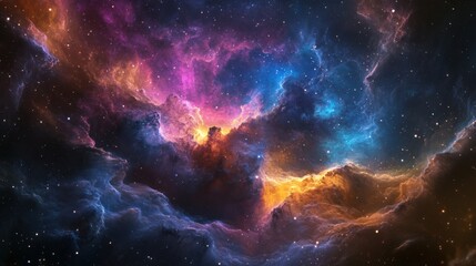 Fototapeta premium Nebula clouds swirl in a cosmic ballet of color and motion