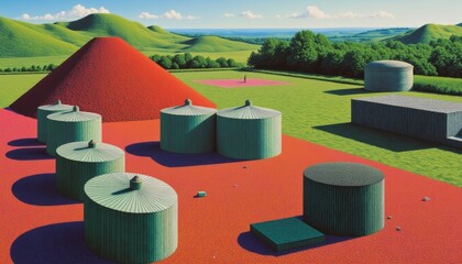 The beauty of industry under the pastoral scenery