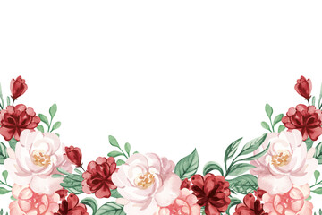 Watercolor flowers background vector for design.