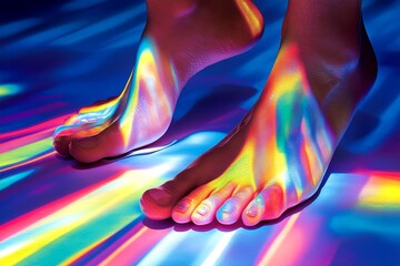 Fototapeta premium Suffering illustration. Metaphorical toe pain emotions of a ailment and suffering. Pain expression. Acute illness. Health trouble. Pain of disorder - toe pain: abstract image of human stat.