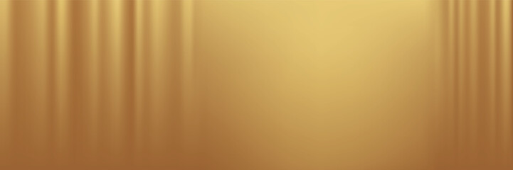 Gold abstract blurred gradient background, curtain pattern. Vector illustration.