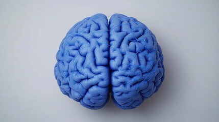 High-tech artificial intelligence concept illustrated by a 3D-rendered brain glowing with neural connections symbolizing the power of a digital mind , Minimalism Clean and clear background color,