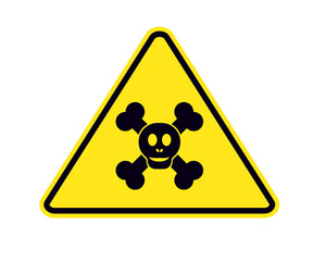 warning hazard symbol with skull and crossbones