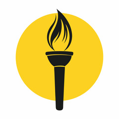 Torch with Flame Icon Vector Design.