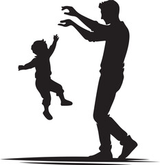 Dad and Son Silhouette Vector Bundle