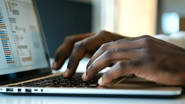 Scientist analyzing data on laptop to support research hypothesis