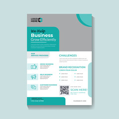 Website template design with business elements and modern layout