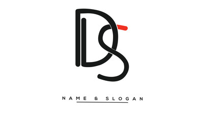 SD, DS Abstract Letters Logo Monogram