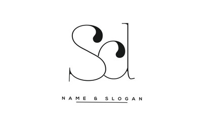 SD, DS Abstract Letters Logo Monogram