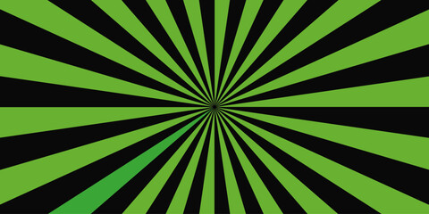 Geometric black and green diagonal fabric radial summer sunshine explosion energy sunlight  element spiral striped illustration sunray template wallpaper design. Vector orange sun rays and sunburst .