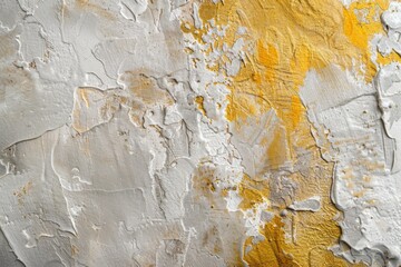 Close up of abstract rough gold white art painting texture