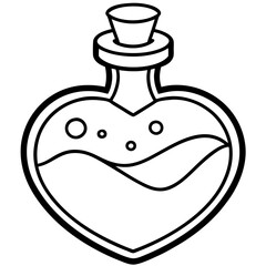 Charming Potion Bottle Line Illustration