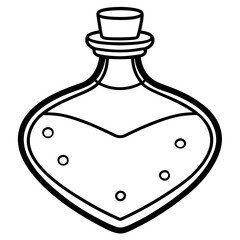 Charming Potion Bottle Line Illustration
