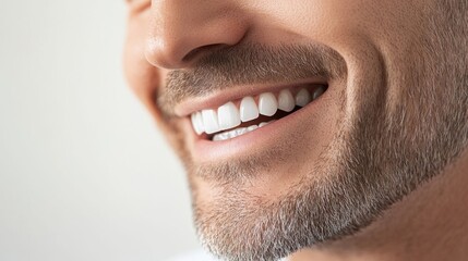 Obraz premium Smiling mature man with visible teeth.