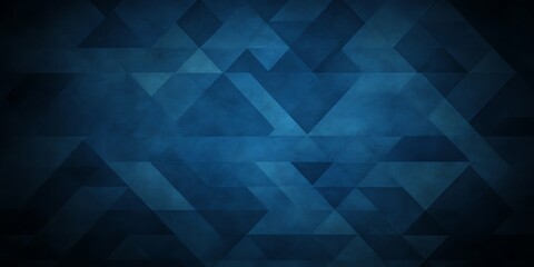 Obraz premium Elegant dark blue textured background with geometric triangle mosaic overlay