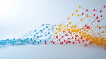 Abstract network, data flow, colorful connection, visual concept, background