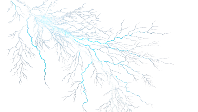 Electric Blue Lightning Bolts on Dark Background - Powered by Adobe