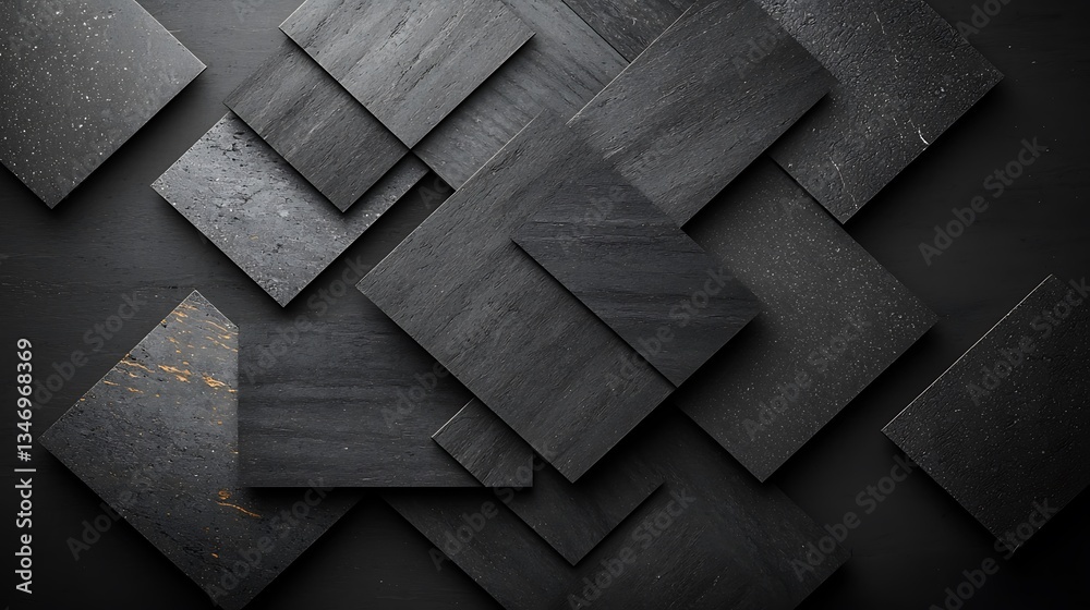 Aufkleber Dark gray square tiles arranged in an abstract pattern