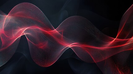 Abstract waves of red and black flowing in harmony, creating a dynamic visual experience for digital backgrounds
