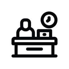 office line icon. Clean and minimalist vector icon for websites, mobile apps, presentations, and logos. Fully scalable and customizable for any project.