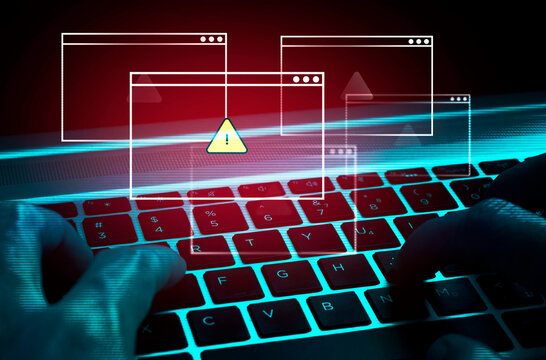 Malware and virus warning , threat and scam alert