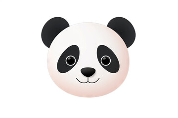 Obraz premium This cute panda head features rounded ears, expressive eyes, and a friendly smile. The simple design is ideal for use in digital and print media, appealing to animal lovers and children alike
