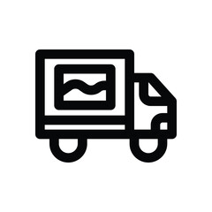 truck line icon. Clean and minimalist vector icon for websites, mobile apps, presentations, and logos. Fully scalable and customizable for any project.