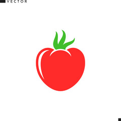 Tomato icon. Abstract vegetable vector illustration. Red tomato logo