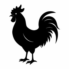 Clean & Simple Rooster Silhouette Design
