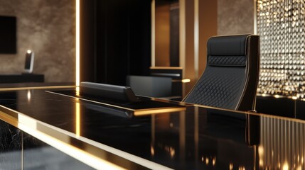 Luxury gold accents add a premium feel to corporate branding