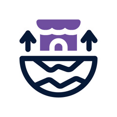 emerging market dual tone icon. Sleek and modern vector icon for websites, mobile apps, marketing materials, and corporate design. Fully scalable and ready to use.