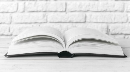 Obraz premium A peaceful image of an open book with soft pages, illuminated by natural light, evoking a serene atmosphere for reading and contemplation. , Minimalism Clean and clear background color, high solution