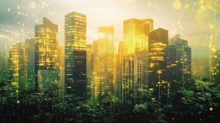 Fototapeta premium sunset in the city