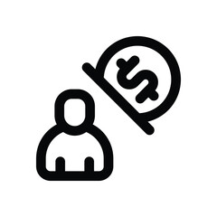 personal salary line icon. Clean and minimalist vector icon for websites, mobile apps, presentations, and logos. Fully scalable and customizable for any project.