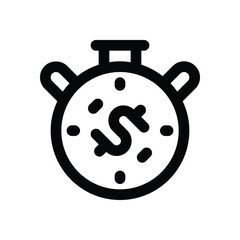 stopwatch line icon. Clean and minimalist vector icon for websites, mobile apps, presentations, and logos. Fully scalable and customizable for any project.